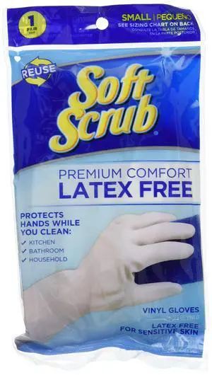Premium Comfort, Latex-Free, Reusable Household Glove White, Large | Latex-free with soft cotton flock lining and embossed grip for dishwashing, bathroom cleaning, laundry, gardening, and chores Premium Comfort, Latex-Free, Reusable Household Glove White, Large | Latex-free with soft cotton flock lining and embossed grip for dishwashing, bathroom cleaning, laundry, gardening, and chores