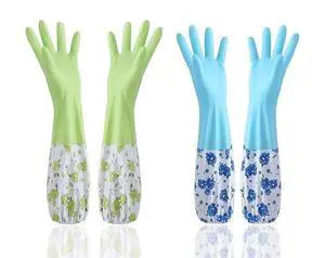 Reusable Waterproof Household Latex Gloves | Ideal for Kitchen Dishwashing, Laundry, Cleaning, Gardening, and Sanitation | 2 Pairs (Blue & Green) Reusable Waterproof Household Latex Gloves | Ideal for Kitchen Dishwashing, Laundry, Cleaning, Gardening, and Sanitation | 2 Pairs (Blue & Green)