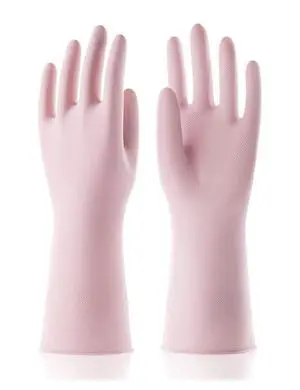 Pink Non-Slip Waterproof Rubber Cleaning Gloves for Women | 1 Pair, Dish Gloves, Dishwashing, Cotton Liner, Kitchen Bathroom Use Pink Non-Slip Waterproof Rubber Cleaning Gloves for Women | 1 Pair, Dish Gloves, Dishwashing, Cotton Liner, Kitchen Bathroom Use