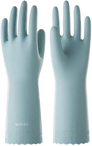 Cleaning Gloves with Cotton Flocked Liner, Surf Spray, Large | Dishwashing, Latex Free, Skin-Friendly, Dishes Washing, Reusable, DEHP-Free, Non-Slip, Household Kitchen Gloves Cleaning Gloves with Cotton Flocked Liner, Surf Spray, Large | Dishwashing, Latex Free, Skin-Friendly, Dishes Washing, Reusable, DEHP-Free, Non-Slip, Household Kitchen Gloves