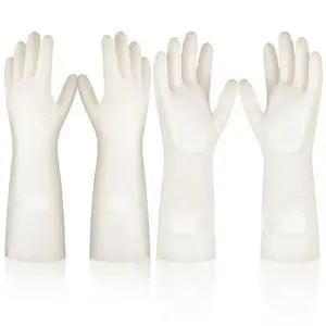 2 Pairs, 15 Inches, Nitrile Cleaning Gloves, Kitchen Dishwashing Gloves, Reusable, Durable, Water-Resistant, And Hypoallergenic (Small) 2 Pairs, 15 Inches, Nitrile Cleaning Gloves, Kitchen Dishwashing Gloves, Reusable, Durable, Water-Resistant, And Hypoallergenic (Small)