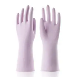 Large Household Rubber Gloves with Cotton Liner & Non-slip Grip, Waterproof Long Lasting Dishwashing Gloves for Kitchen & Bathroom Cleaning, Purple, 1 Pair Large Household Rubber Gloves with Cotton Liner & Non-slip Grip, Waterproof Long Lasting Dishwashing Gloves for Kitchen & Bathroom Cleaning, Purple, 1 Pair