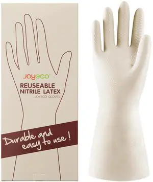 Cleaning Gloves Dishwashing Kitchen Gloves Reusable Rubber 1 Pairs White, Medium Cleaning Gloves Dishwashing Kitchen Gloves Reusable Rubber 1 Pairs White, Medium