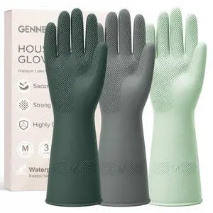 3 Pairs Dishwashing Gloves, Reusable Dish Gloves (Medium, Dark Green/Gray/Sage Green) 3 Pairs Dishwashing Gloves, Reusable Dish Gloves (Medium, Dark Green/Gray/Sage Green)