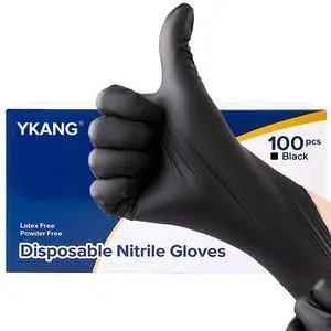 Black Nitrile Gloves,Disposable Gloves Latex Free 100 PCS,Cooking Gloves,Food Prep,BBQ,Household Cleaning Gloves(Large) Black Nitrile Gloves,Disposable Gloves Latex Free 100 PCS,Cooking Gloves,Food Prep,BBQ,Household Cleaning Gloves(Large)