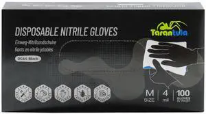 4 Mil Disposable Nitrile Gloves, Black, Large, Food Safe, Powder-Free | Chemical Resistant, Non-Sterile, Latex-Free, for Cooking & Cleaning 4 Mil Disposable Nitrile Gloves, Black, Large, Food Safe, Powder-Free | Chemical Resistant, Non-Sterile, Latex-Free, for Cooking & Cleaning