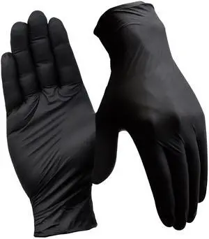 Disposable Nitrile Gloves, 4 Mil, Black, X-Large/10, 100 Count | Latex-Free, Powder-Free, Food-Safe for Cooking Cleaning and Food Prep Disposable Nitrile Gloves, 4 Mil, Black, X-Large/10, 100 Count | Latex-Free, Powder-Free, Food-Safe for Cooking Cleaning and Food Prep