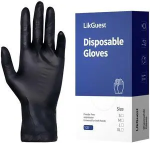 Black Nitrile Disposable Gloves, Latex-Free, Powder-Free, 4 Mil, Chemical & Puncture Resistant, Food Safe, Industrial & Household Use,100-Count (Small) Black Nitrile Disposable Gloves, Latex-Free, Powder-Free, 4 Mil, Chemical & Puncture Resistant, Food Safe, Industrial & Household Use,100-Count (Small)