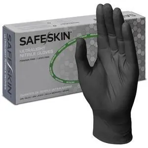 Ultralight Disposable Nitrile Gloves - 2.0 Mil, Black, Large, 100 Count - Powder Free, Latex Free, All Purpose, Food Prep, Cooking, General Household Use Ultralight Disposable Nitrile Gloves - 2.0 Mil, Black, Large, 100 Count - Powder Free, Latex Free, All Purpose, Food Prep, Cooking, General Household Use