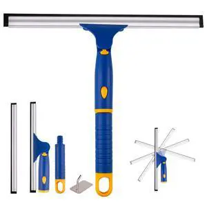 Swivel Shower Squeegee for Glass Doors, All-Purpose Anti-Slip Window Squeegee with 2 Blades, Window Cleaner Tool Bathroom Squeegee for Shower Doors, Tile Shower WallsMirrors,Car Windshields Swivel Shower Squeegee for Glass Doors, All-Purpose Anti-Slip Window Squeegee with 2 Blades, Window Cleaner Tool Bathroom Squeegee for Shower Doors, Tile Shower WallsMirrors,Car Windshields