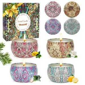 Scented Candles Gifts for Women 4 Pack Aromatherapy Candle Up to 90 Hours Home Scented Candles Set Soy Wax Candles for Christmas Day, Birthday, Mothers Day, Valentine's Day Scented Candles Gifts for Women 4 Pack Aromatherapy Candle Up to 90 Hours Home Scented Candles Set Soy Wax Candles for Christmas Day, Birthday, Mothers Day, Valentine's Day