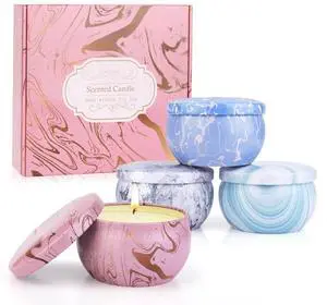 Candles - Scented Candles Gift Set for Women, 4 Packs Natural Fragrance Aromatherapy Candles for Home Scented, Long Burning Candles Gifts for Mothers Day, Thanksgiving Day, Birthday, Valentine's Day Candles - Scented Candles Gift Set for Women, 4 Packs Natural Fragrance Aromatherapy Candles for Home Scented, Long Burning Candles Gifts for Mothers Day, Thanksgiving Day, Birthday, Valentine's Day