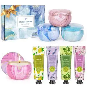 Gifts for Women - Candles Gift Set & Hand Cream Lotion Set (8 Pack), Ideal for Birthday Gift,Teacher Appreciation Gifts, Christmas Gift Set, Stocking Stuffers for Mom, Friend, Coworker Gifts for Women - Candles Gift Set & Hand Cream Lotion Set (8 Pack), Ideal for Birthday Gift,Teacher Appreciation Gifts, Christmas Gift Set, Stocking Stuffers for Mom, Friend, Coworker