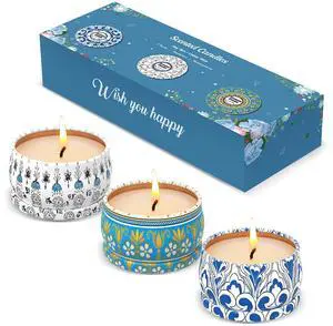 3 Pack Scented Candles Gift Set - Aromatherapy Candle for Home, Portable Hotel Small Candles, Natural Soy Wax Tin Jar for Yoga, Bath, 2.5 Oz Long Lasting Time Gift for Women 3 Pack Scented Candles Gift Set - Aromatherapy Candle for Home, Portable Hotel Small Candles, Natural Soy Wax Tin Jar for Yoga, Bath, 2.5 Oz Long Lasting Time Gift for Women