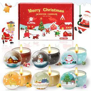 Christmas Scented Candle Gift 6 Pack, Christmas Candles for Home Scented, 100% Natural Soy Wax Long Lasting Jar Aromatherapy Candle Gifts for Mother's Day Christmas Scented Candle Gift 6 Pack, Christmas Candles for Home Scented, 100% Natural Soy Wax Long Lasting Jar Aromatherapy Candle Gifts for Mother's Day