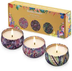 3 Pack Scented Candles, 2.5 oz Aromatherapy Candles with Floral Scents,Soy Candles Set with 72H Burning Time,Ideal Gift for Women (Lavender+Vanilla+Rose) 3 Pack Scented Candles, 2.5 oz Aromatherapy Candles with Floral Scents,Soy Candles Set with 72H Burning Time,Ideal Gift for Women (Lavender+Vanilla+Rose)
