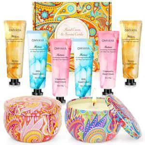 Scented Candle Gift Set for Women, Hand Lotion Gift set, Mini Hand Lotion Bulk with 2 Pack Aromatherapy Candles for Bridesmaid, Birthday, Valentine's, Mother's Day, Christmas Scented Candle Gift Set for Women, Hand Lotion Gift set, Mini Hand Lotion Bulk with 2 Pack Aromatherapy Candles for Bridesmaid, Birthday, Valentine's, Mother's Day, Christmas