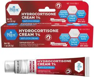 Hydrocortisone Cream 1%,Anti-Itch Ointment,Hemorrhoid Relief,1 oz Hydrocortisone Cream 1%,Anti-Itch Ointment,Hemorrhoid Relief,1 oz