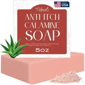 Calamine Soap Bar All Natural Instant Itch Relief Calming Calamine Soap for Itchy Skin, Insect Bite, Eczema, Poison Ivy Rash Pure Anti-Itch Body Wash Made in USA Large 5oz Bar Calamine Soap Bar All Natural Instant Itch Relief Calming Calamine Soap for Itchy Skin, Insect Bite, Eczema, Poison Ivy Rash Pure Anti-Itch Body Wash Made in USA Large 5oz Bar