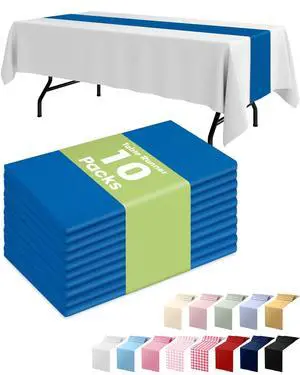 Blue Plastic Table Runners - 10 Pack, 14'' x 108'', Water Resistant & Disposable Centerpiece Decorations for Table Cloth, Wedding, Birthday, Holiday, Baby Shower, Party, Home Decor Blue Plastic Table Runners - 10 Pack, 14'' x 108'', Water Resistant & Disposable Centerpiece Decorations for Table Cloth, Wedding, Birthday, Holiday, Baby Shower, Party, Home Decor
