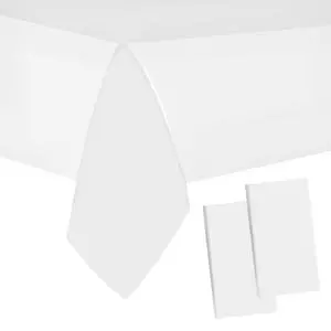 2 Packaging White Plastic Tablecloth, 54 inch x108 inch Rectangular Disposable Party Table Cover, Suitable for Birthday, Graduation, Restaurant, Wedding Decoration Tablecloth 2 Packaging White Plastic Tablecloth, 54 inch x108 inch Rectangular Disposable Party Table Cover, Suitable for Birthday, Graduation, Restaurant, Wedding Decoration Tablecloth