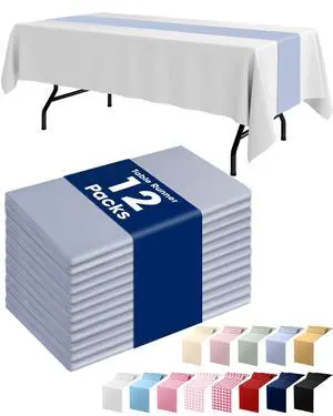 Plastic Table Runners Disposable 12 Pack, 14 x 108 Inch Table Runner, Wedding Party, Decorative Table Runner, Rectangle, Light, Pastel Plastic Cover, Leakproof & Sturdy, Dusty Blue Plastic Table Runners Disposable 12 Pack, 14 x 108 Inch Table Runner, Wedding Party, Decorative Table Runner, Rectangle, Light, Pastel Plastic Cover, Leakproof & Sturdy, Dusty Blue