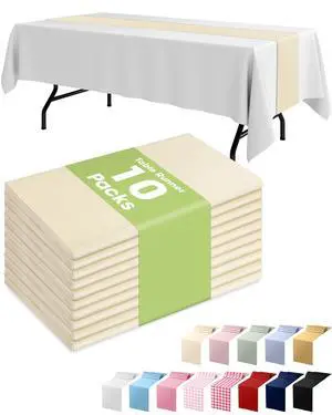 Ivory Plastic Table Runners - 10 Pack, 14'' x 108'', Water Resistant & Disposable Cream Centerpiece Decorations for Table Cloth, Wedding, Birthday, Holiday, Baby Shower, Beige Home Decor Ivory Plastic Table Runners - 10 Pack, 14'' x 108'', Water Resistant & Disposable Cream Centerpiece Decorations for Table Cloth, Wedding, Birthday, Holiday, Baby Shower, Beige Home Decor