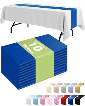 Navy Blue Plastic Table Runners - 10 Pack, 14'' x 108'', Water Resistant & Disposable Centerpiece Decorations for Table Cloth, Wedding, Birthday, Holiday, Baby Shower, Party, Home Decor Navy Blue Plastic Table Runners - 10 Pack, 14'' x 108'', Water Resistant & Disposable Centerpiece Decorations for Table Cloth, Wedding, Birthday, Holiday, Baby Shower, Party, Home Decor
