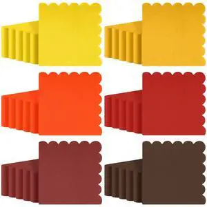 150 Pack Scalloped Napkins 5 x 5 Inch Disposable Paper Napkins Gradient Color Napkins with Scalloped Edges for Dinner Wedding Birthday Party Supplies, Autumn Color 150 Pack Scalloped Napkins 5 x 5 Inch Disposable Paper Napkins Gradient Color Napkins with Scalloped Edges for Dinner Wedding Birthday Party Supplies, Autumn Color
