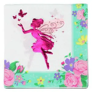 Dinner Party Paper Napkins, Floral Fairy, 48-Count Dinner Party Paper Napkins, Floral Fairy, 48-Count