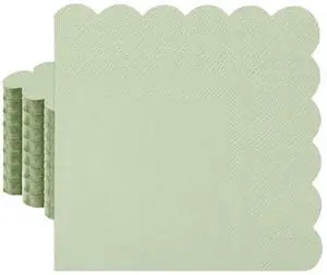 50 Pieces 2-ply Sage Green Napkin Disposable Scalloped Cocktail Napkins Beverage Napkins Dessert Napkins Paper Napkins for Wedding Birthday Party Paper Dinner Napkins 50 Pieces 2-ply Sage Green Napkin Disposable Scalloped Cocktail Napkins Beverage Napkins Dessert Napkins Paper Napkins for Wedding Birthday Party Paper Dinner Napkins