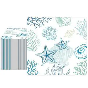 40pcs Seashell Napkins Disposable Beach Paper Napkins 6.5x6.5 Inches Ocean Theme Party Napkins for Summer Holiday Birthday Baby Shower Party Decorations 40pcs Seashell Napkins Disposable Beach Paper Napkins 6.5x6.5 Inches Ocean Theme Party Napkins for Summer Holiday Birthday Baby Shower Party Decorations