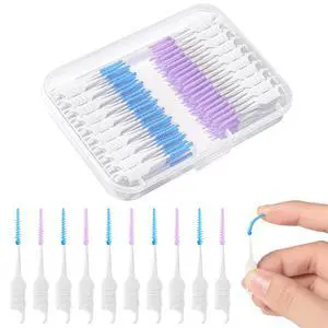 250 Interdental Brushes With Case, Silicone Dental Picks, Blue Purple | Soft Silicone Tips, Dual-Use Pick Design, Portable Case, 130 Blue + 120 Purple, For Daily Teeth Gap Cleaning 250 Interdental Brushes With Case, Silicone Dental Picks, Blue Purple | Soft Silicone Tips, Dual-Use Pick Design, Portable Case, 130 Blue + 120 Purple, For Daily Teeth Gap Cleaning