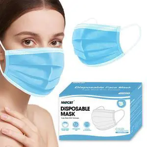 Blue Disposable Face Masks 125 Pcs,3-Ply Adults Mask Indoor Outdoor Blue Disposable Face Masks 125 Pcs,3-Ply Adults Mask Indoor Outdoor
