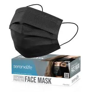 50 Count Disposable Face Masks | Breathable 3-Ply Layers | Made from Non-Woven Fabric | Comfortable Earloops | Daily Use & Personal Care | Easy to Use & Disposable | For Adults (Black) 50 Count Disposable Face Masks | Breathable 3-Ply Layers | Made from Non-Woven Fabric | Comfortable Earloops | Daily Use & Personal Care | Easy to Use & Disposable | For Adults (Black)
