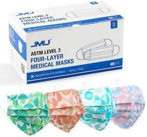 50 Pack 4-Ply ASTM Level 3 Multicolor Disposable Face Masks for Adults | Medical Grade Masks, 98% Filtration, Breathable & Comfortable 50 Pack 4-Ply ASTM Level 3 Multicolor Disposable Face Masks for Adults | Medical Grade Masks, 98% Filtration, Breathable & Comfortable