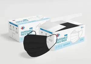 Premium Disposable Face Masks 3-Ply 3-Layer (50 Masks per Box) (Black) Premium Disposable Face Masks 3-Ply 3-Layer (50 Masks per Box) (Black)