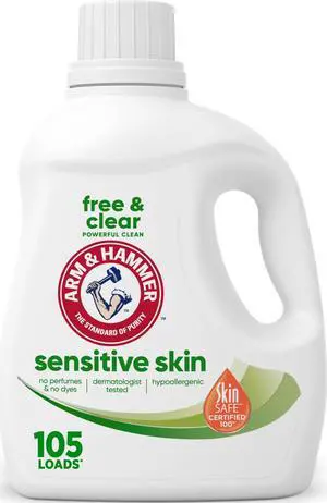 Sensitive Skin Free & Clear Liquid Laundry Detergent | Hypoallergenic, Dye Free, Dermatologist Tested, 105 Loads, 105 fl oz Sensitive Skin Free & Clear Liquid Laundry Detergent | Hypoallergenic, Dye Free, Dermatologist Tested, 105 Loads, 105 fl oz