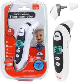 Mobi Dualscan Prime Ear & Forehead Thermometer with Food & Bottle Readings, Ear Thermometer, Forehead Thermometer, Fever Thermometer, Object Thermometer, Baby Food Thermometer Mobi Dualscan Prime Ear & Forehead Thermometer with Food & Bottle Readings, Ear Thermometer, Forehead Thermometer, Fever Thermometer, Object Thermometer, Baby Food Thermometer