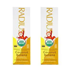 Children's Toothpaste, Coconut Banana, 3 oz, Non-Toxic Chemical-Free Gluten-Free, Designed to Improve Gum Health & Prevent Cavities, Pack of 2 Children's Toothpaste, Coconut Banana, 3 oz, Non-Toxic Chemical-Free Gluten-Free, Designed to Improve Gum Health & Prevent Cavities, Pack of 2