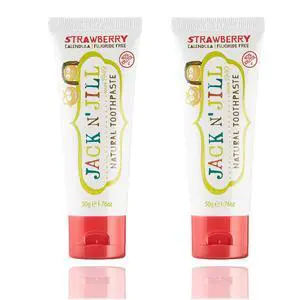Natural Kids Toothpaste - Strawberry - Organic, Gluten Free, Vegan, BPA Free, Fluoride Free, SLS Free, Dairy Free - Making Toothbrushing Fun for Kids - 1.76 oz (Pack of 2) Natural Kids Toothpaste - Strawberry - Organic, Gluten Free, Vegan, BPA Free, Fluoride Free, SLS Free, Dairy Free - Making Toothbrushing Fun for Kids - 1.76 oz (Pack of 2)