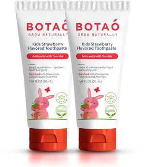 Kids Toothpaste | Natural Strawberry Flavored Anticavity Fluoride Toothpaste Maximum Cavity Protection| EWG Verified, Vegan, SLS Free, Safe to Swallow, Aloe Vera (2Pack) Kids Toothpaste | Natural Strawberry Flavored Anticavity Fluoride Toothpaste Maximum Cavity Protection| EWG Verified, Vegan, SLS Free, Safe to Swallow, Aloe Vera (2Pack)