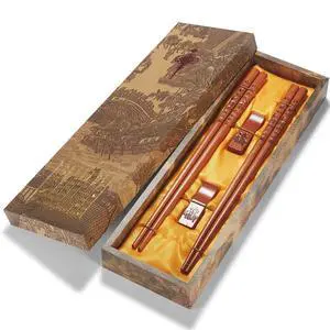 Chopstick Reusable Chinese FU/Fortune Chopsticks with Holder and Carrying Bag Chinese Traditional Stylish Gift Set2 Pairs Chopstick Reusable Chinese FU/Fortune Chopsticks with Holder and Carrying Bag Chinese Traditional Stylish Gift Set2 Pairs