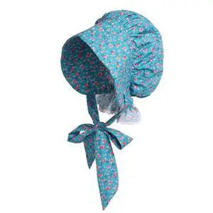Adult Women Girls Cotton Pioneer Prairie Bonnet Cap Hat 100% Cotton (Size Choose) Adult Women Girls Cotton Pioneer Prairie Bonnet Cap Hat 100% Cotton (Size Choose)