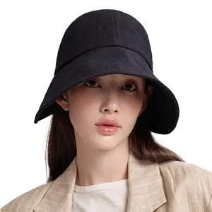 Linen Victorian Bonnet Hat Sun Cap, Foldable Summer Visor | NEW Katy | Black Linen Victorian Bonnet Hat Sun Cap, Foldable Summer Visor | NEW Katy | Black