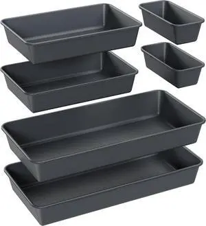 6 PCS Large Drawer Organizer, 3 Sizes Plastic Versatile Desk Drawer Organizer Trays, Kitchen Drawer Organization and Plastic Storage Bins for Makeup, Vanity, Kitchen, Utensils, Office, Bathroom 6 PCS Large Drawer Organizer, 3 Sizes Plastic Versatile Desk Drawer Organizer Trays, Kitchen Drawer Organization and Plastic Storage Bins for Makeup, Vanity, Kitchen, Utensils, Office, Bathroom