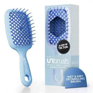 UNbrush Detangling Brush for Pain-Free Brushing on All Wet or Dry Hair Types Durable DuoFlex Anti-Static Bristles, Lightweight Handle, Vented Hair Brush, Periwinkle Light Blue UNbrush Detangling Brush for Pain-Free Brushing on All Wet or Dry Hair Types Durable DuoFlex Anti-Static Bristles, Lightweight Handle, Vented Hair Brush, Periwinkle Light Blue