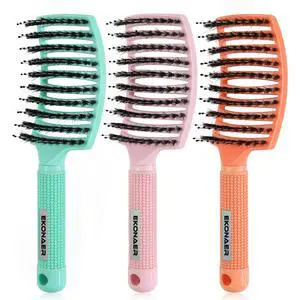 3 Pack Vented Quick Drying Massage Blow Detangler Brush,Boar Bristle Hair Brush Set-Curved,Detangling Hair Brush for Women Long,Thick, Thin, Curly(Green) 3 Pack Vented Quick Drying Massage Blow Detangler Brush,Boar Bristle Hair Brush Set-Curved,Detangling Hair Brush for Women Long,Thick, Thin, Curly(Green)