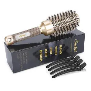 Round Brush for Blow Drying, Nano Thermal Ceramic & Ionic Tech Hair Brush with Boar Bristles, Professional Round Barrel Brush for Styling, Curling & Straightening by Sndyi (2.9 Inch, Barrel 1.7 Inch) Round Brush for Blow Drying, Nano Thermal Ceramic & Ionic Tech Hair Brush with Boar Bristles, Professional Round Barrel Brush for Styling, Curling & Straightening by Sndyi (2.9 Inch, Barrel 1.7 Inch)
