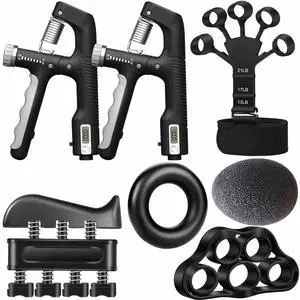 Hand Gripper Strengthener, 7 Pack Adjustable Resistance 22-220Lbs (10-100kg) Forearm Exerciser, Grip Strength Trainer for Muscle Building & Injury Recovery, Aerobic Hands (Packof7) Hand Gripper Strengthener, 7 Pack Adjustable Resistance 22-220Lbs (10-100kg) Forearm Exerciser, Grip Strength Trainer for Muscle Building & Injury Recovery, Aerobic Hands (Packof7)